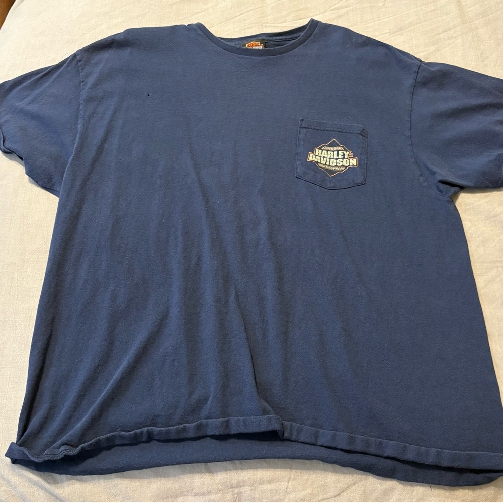 Harley-Davidson Men's Blue Pocket T-Shirt